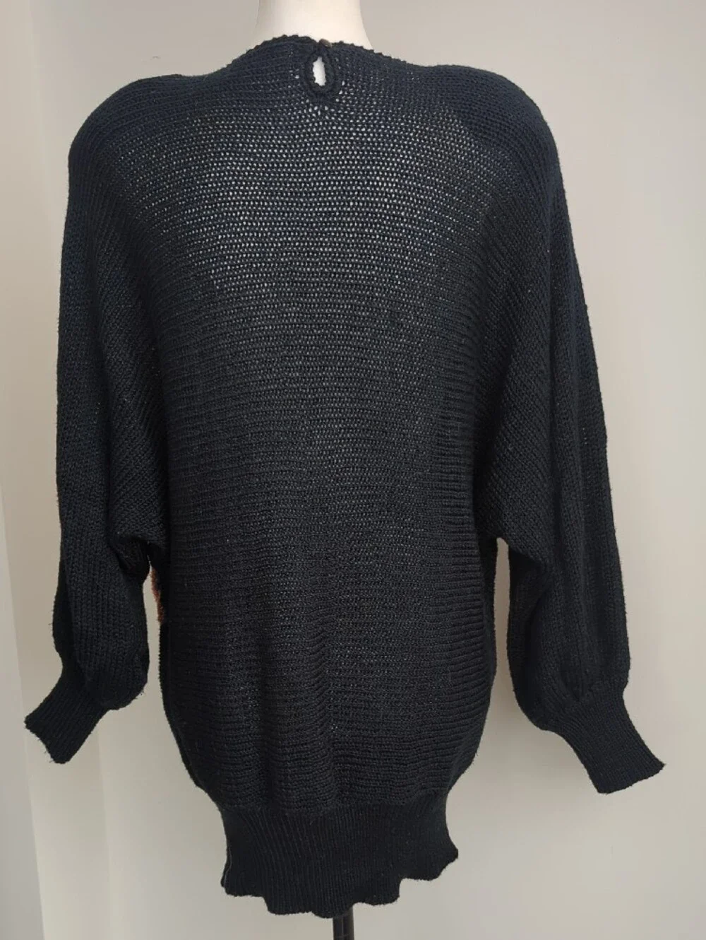 Vtg 1980s Avant Garde Wearable Art Textured Phoenix Flame Knit Sweater LARGE
